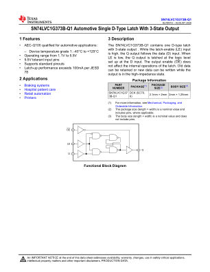 SN74LVC1G373B-Q1 datasheet cover page