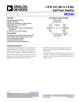 HMC8500 数据手册首页