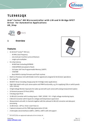 TLE9852QX datasheet cover page