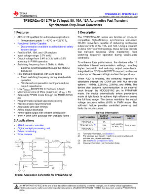 TPS62A212-Q1 datasheet cover page