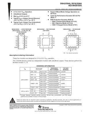 SN74LVU04A 数据手册首页