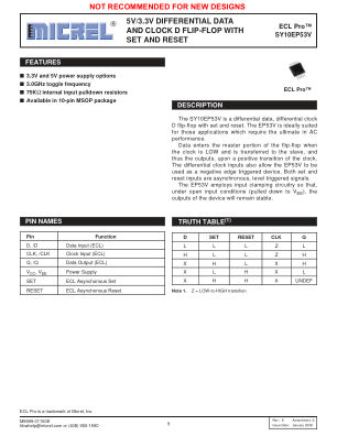 SY10EP53VKI-TR datasheet cover page