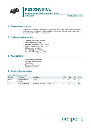 PESD24VS1UL datasheet cover page