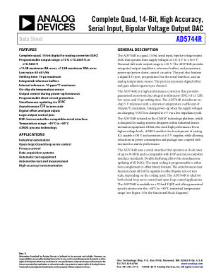 AD5744R 数据手册首页