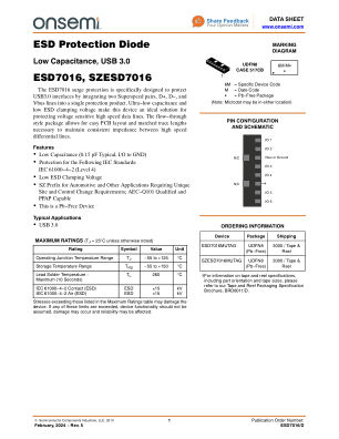 ESD7016 datasheet cover page