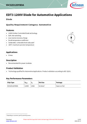 IDC52D120Y8DA datasheet cover page