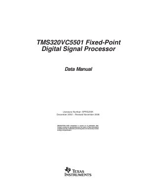 TMS320VC5501 datasheet cover page