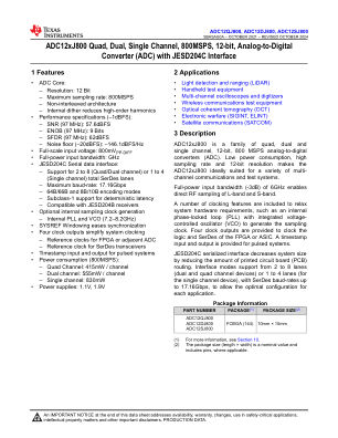 ADC12SJ800 datasheet cover page