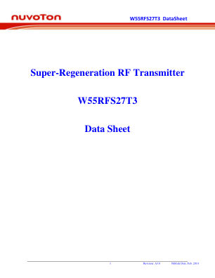 W55RFS27T3 datasheet cover page