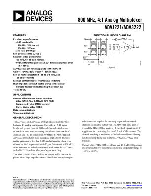 ADV3221 datasheet cover page