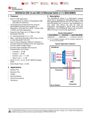 HD3SS6126 数据手册首页
