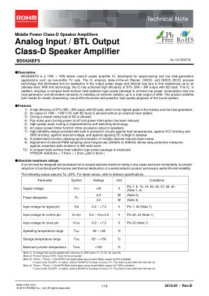 BD5426EFS datasheet cover page