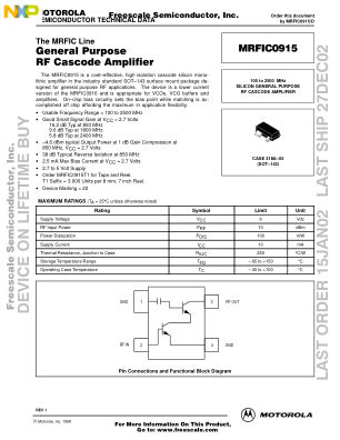 MRFIC0915 datasheet cover page
