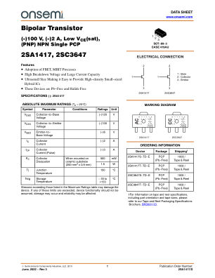 2SA1417 数据手册首页