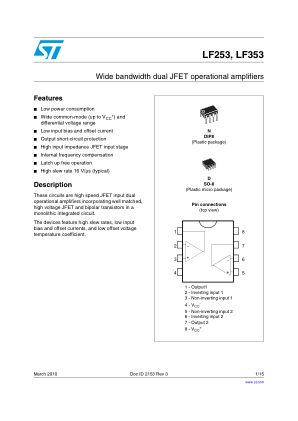 LF253 datasheet cover page