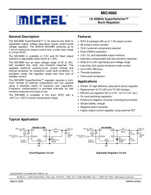 MIC4680-5.0YM datasheet cover page