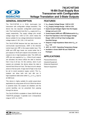 74LVC16T245-BRIEF datasheet cover page