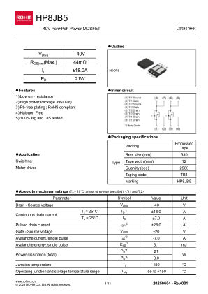 HP8JB5 数据手册首页