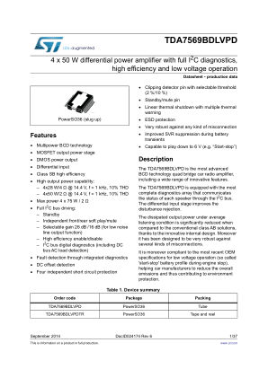 TDA7569BDLVPD 数据手册首页