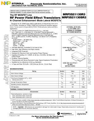 MRF5S21130 数据手册首页