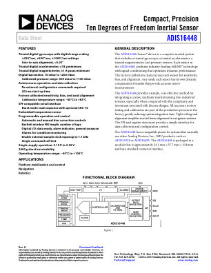 ADIS16448 数据手册首页