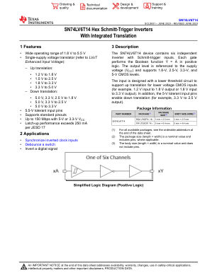 SN74LV6T14-Q1 datasheet cover page