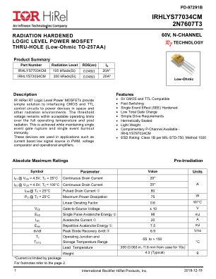IRHLYS77034CM datasheet cover page