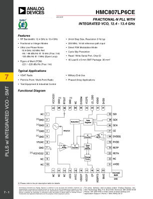 HMC807 数据手册首页
