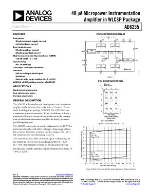 AD8235 datasheet cover page