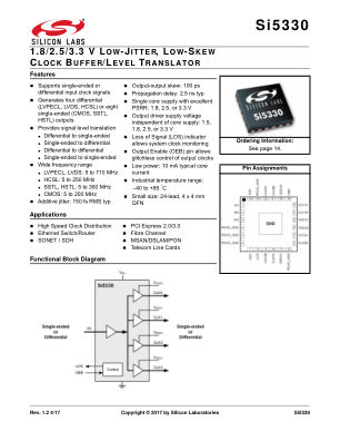 SI5330C-B00207-GM 数据手册首页