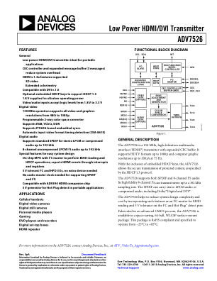 ADV7526 数据手册首页