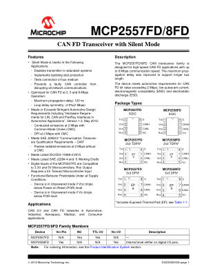 MCP2558FDT-H 数据手册首页