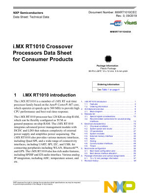 IMXRT1010CEC 数据手册首页