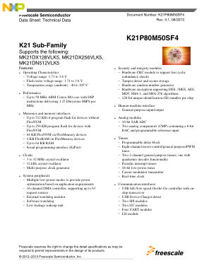 K21P80M50SF4 数据手册首页