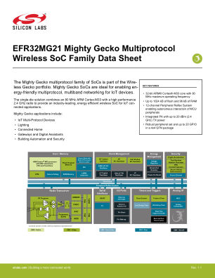 EFR32MG21A020F1024IM32-BR 数据手册首页