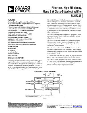 SSM2335 数据手册首页