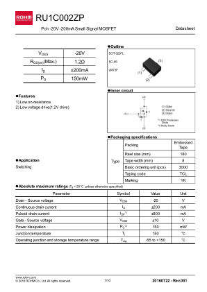 RU1C002ZP datasheet cover page