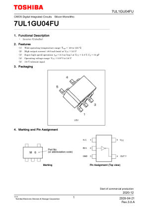 7UL1GU04FU datasheet cover page