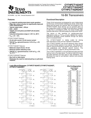 CY74FCT16245T 数据手册首页