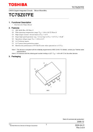 TC7SZ07FE datasheet cover page