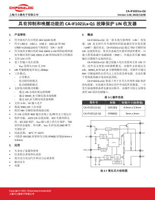 CA-IF1021LX 数据手册首页