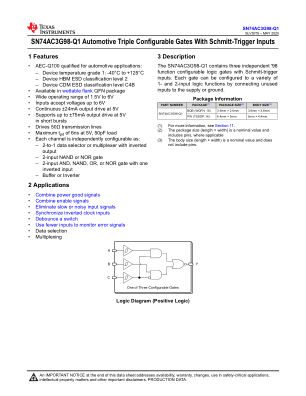 SN74AC3G98-Q1 datasheet cover page