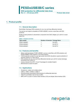 PESD3USB3B datasheet cover page