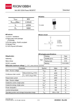 RX3N10BBH 数据手册首页