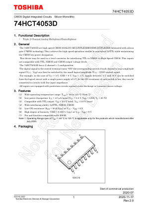 74HCT4053D datasheet cover page