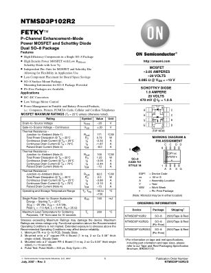 NTMSD3P102R2 数据手册首页