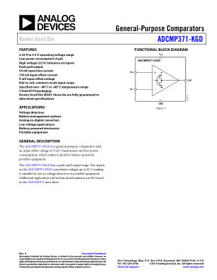 ADCMP371-KGD 数据手册首页