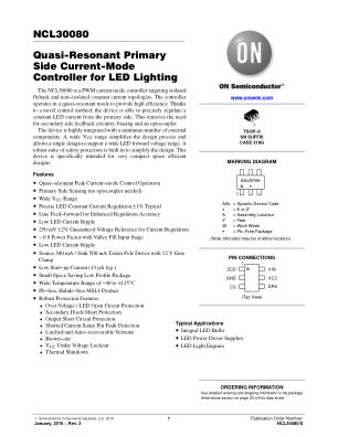 NCL30080 datasheet cover page