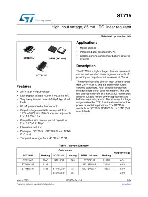 ST715 datasheet cover page