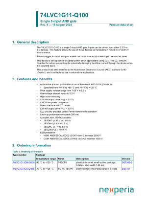 74LVC1G11GW-Q100H datasheet cover page